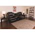Carnegy Avenue 96 in. Black Faux Leather 3-Seater Bridgewater Sofa with Square Arms