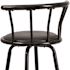 Carnegy Avenue Crown Back Black Metal 30 in. Bar Stool with Black Vinyl Swivel Seat