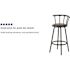 Carnegy Avenue Crown Back Black Metal 30 in. Bar Stool with Black Vinyl Swivel Seat