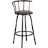 Carnegy Avenue Crown Back Black Metal 30 in. Bar Stool with Black Vinyl Swivel Seat