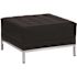 Carnegy Avenue Black Leather Quilted Tufted Modular Ottoman
