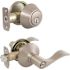 Naples Satin Nickel Entry Lever and Single Cylinder Deadbolt Combo Pack with SC1 Keyway