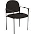 Black Tiffany Side Reception Chair with Padded Curved Armrests and Tubular Frame, Stackable Fabric Waiting Room Chair
