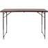 Carnegy Avenue 48.25 in. Brown Plastic Tabletop Metal Frame Folding Table