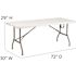 Elon 72 in. L Rectangular Granite White Plastic Top with Carrying Handle Bi-Fold Banquet Folding Table (Set of 8)