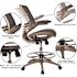 Black/Gold Waylon Mid-Back Swivel Office Chair with Adjustable Foot Ring and Armrests, Ergonomic Mesh Executive Chair