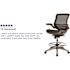 Black/Gold Waylon Mid-Back Swivel Office Chair with Adjustable Foot Ring and Armrests, Ergonomic Mesh Executive Chair