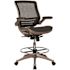 Black/Gold Waylon Mid-Back Swivel Office Chair with Adjustable Foot Ring and Armrests, Ergonomic Mesh Executive Chair