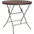 Carnegy Avenue 31.5 in. Brown Plastic Tabletop Metal Frame Folding Table
