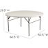 Carnegy Avenue Scarborough 60.5 in. L Round Granite White Plastic Top with Carrying Handle Bi-Fold Folding Banquet Tables