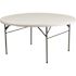 Carnegy Avenue Scarborough 60.5 in. L Round Granite White Plastic Top with Carrying Handle Bi-Fold Folding Banquet Tables