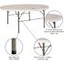 Carnegy Avenue Stonewall 71 in. L Round Granite White Plastic Top with Carrying Handle Folding Banquet Table (Seats 8)