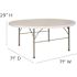Carnegy Avenue Stonewall 71 in. L Round Granite White Plastic Top with Carrying Handle Folding Banquet Table (Seats 8)