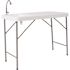 White Wesley 4 ft. Outdoor Portable Folding Fish Cleaning Sink Table with Drain Stopper, Faucet and Hose Attachment