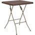 Carnegy Avenue 23.5 in. Brown Plastic Tabletop Metal Frame Folding Table