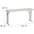 Carnegy Avenue Kathryn 60 in. L Rectangle Granite White Plastic Top Event and Party Folding Table