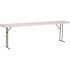 Carnegy Avenue 96 in. White Plastic Tabletop Metal Frame Folding Table