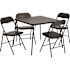 Carnegy Avenue Madison 33 in. Black 5-Piece Folding Card Table and Chair Set