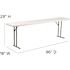 Carnegy Avenue Elon 96 in. L Rectangle Granite White Plastic Top Banquet Table