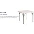 Carnegy Avenue Elon 34.25 in. L Square Granite White Plastic Top Folding Utility Tables