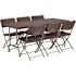 67.5 in. Brown Plastic Tabletop Plastic Seat Folding Table and Chair Set