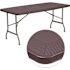 Carnegy Avenue 67.5 in. Brown Plastic Tabletop Metal Frame Folding Table