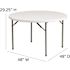 Carnegy Avenue Elon 48 in. L Round Granite White Plastic Top Folding Utility Tables