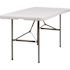 Carnegy Avenue 60 in. Granite White Plastic Tabletop Metal Frame Folding Table