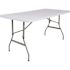 Carnegy Avenue 59.25 in. Granite White Plastic Tabletop Metal Frame Folding Table