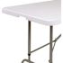Carnegy Avenue 96 in. Granite White Plastic Tabletop Metal Frame Folding Table