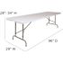 Carnegy Avenue 96 in. Granite White Plastic Tabletop Metal Frame Folding Table
