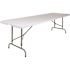 Carnegy Avenue 96 in. Granite White Plastic Tabletop Metal Frame Folding Table