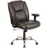 Carnegy Avenue Hercules Faux Leather Swivel Ergonomic Office Chair in Black Leather with Arms