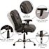 Carnegy Avenue Hercules Faux Leather Swivel Ergonomic Office Chair in Black Leather with Arms