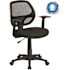 Black Mallard Mid-Back Swivel Mesh Office Chair with T-Arms, Height-Adjustable Ergonomic Padded Office Desk Chair