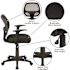 Black Mallard Mid-Back Swivel Mesh Office Chair with T-Arms, Height-Adjustable Ergonomic Padded Office Desk Chair