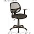 Black Mallard Mid-Back Swivel Mesh Office Chair with T-Arms, Height-Adjustable Ergonomic Padded Office Desk Chair