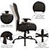 Carnegy Avenue Fabric Swivel Ergonomic Office Chair in Black