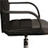 Black Manor Mid-Back Swivel Leather Soft Desk Chair with Headrest and Arms, Adjustable Height Ergonomic Office Chair