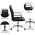 Black Manor Mid-Back Swivel Leather Soft Desk Chair with Headrest and Arms, Adjustable Height Ergonomic Office Chair