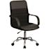 Black Manor Mid-Back Swivel Leather Soft Desk Chair with Headrest and Arms, Adjustable Height Ergonomic Office Chair