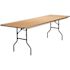 Carnegy Avenue Fielder 96 in. L Rectangular Natural Wood Top w/ Metal Edges, Protective Corner Guards Folding Banquet Table