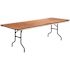 Natural Fielder 8 ft. Rectangular All-Occasion Wood Folding Event Table, Foldable Portable Banquet Table with Wooden Top