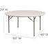 Carnegy Avenue Kathryn 60 in. L Round Granite White Plastic Top Event Party Folding Utility Tables