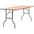 Carnegy Avenue Gael 72 in. L Rectangle Natural Wood Top with Clear Coated Finished Top Folding Banquet Tables