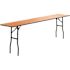 Natural Gael 8 ft. Wood Folding Training and Event Table, Rectangular Folding Training Table with Smooth Coated Top