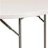 Carnegy Avenue White Kathryn 4 ft. Round Plastic Folding Event Table for Trade Shows, Portable Event Banquet Table