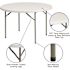 Carnegy Avenue White Kathryn 4 ft. Round Plastic Folding Event Table for Trade Shows, Portable Event Banquet Table