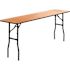 Carnegy Avenue 72 in. Natural Wood Tabletop Metal Frame Folding Table