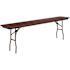 Brown Frankie 8 ft. Mahogany Melamine Laminate Folding Training and Event Table, Wooden Rectangular Training Table